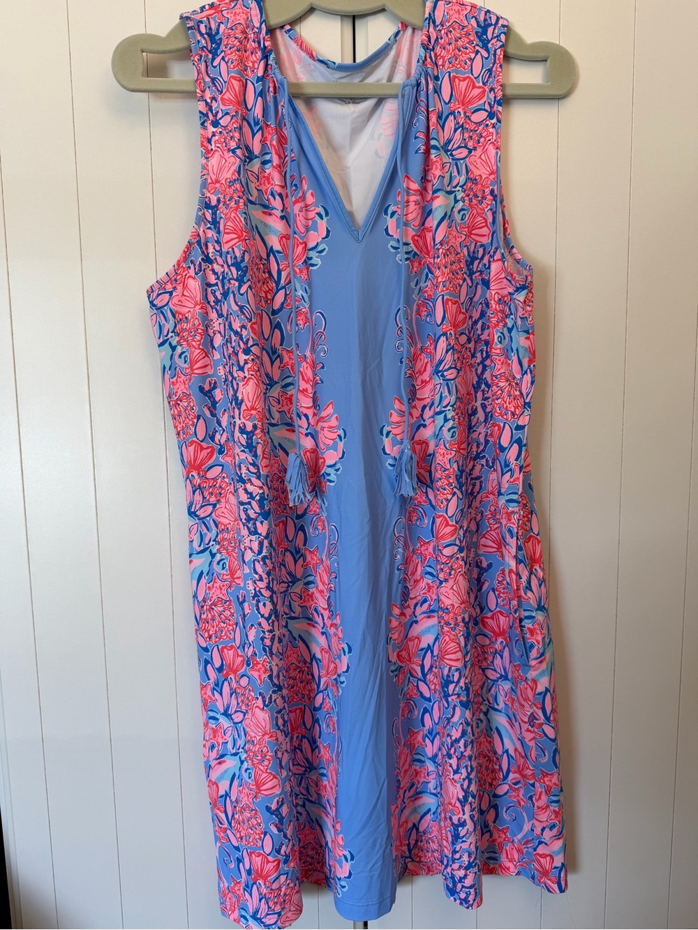 Lilly Pulitzer Pink and Blue Sleeveless Floral Swim Coverup